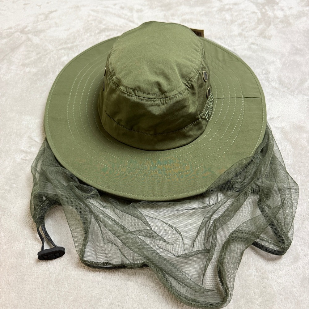 Duluth Trading No Bug Bucket Hat Women L Olive Green Mesh Netting Safari NEW